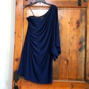 R&M Richards, Off the shoulder navy blue dress, size 10, made in USA